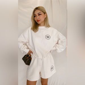 Sun Peony Coconut Crew and Shorts Set- Size Small